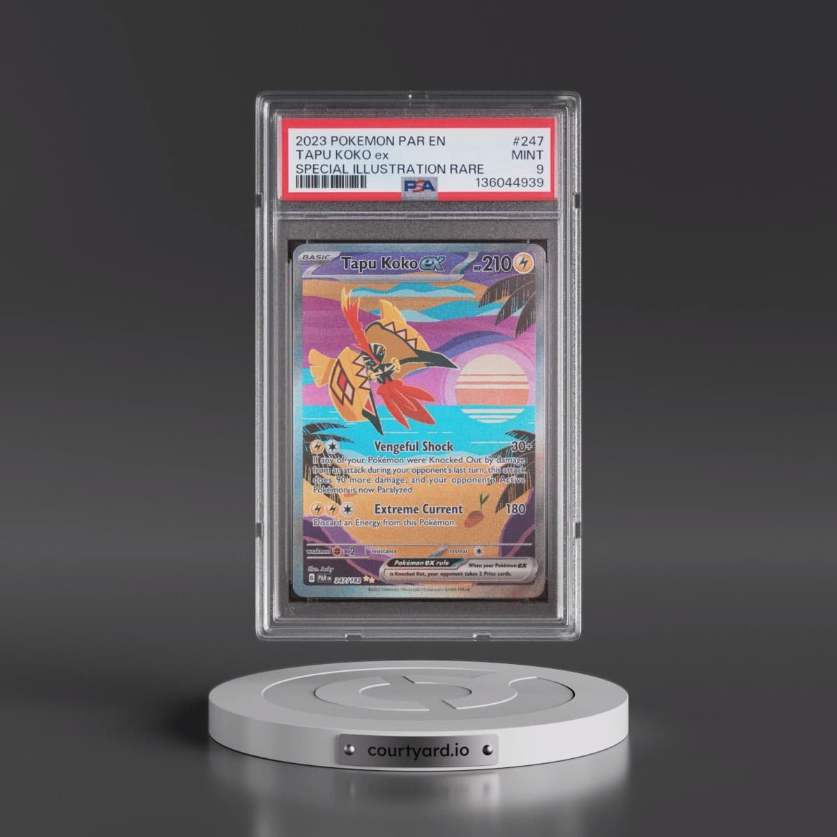 2023 Pokémon Par EN-Paradox Rift #247 Tapu Koko EX - Holo Special Illustration Rare (PSA 9 MINT)