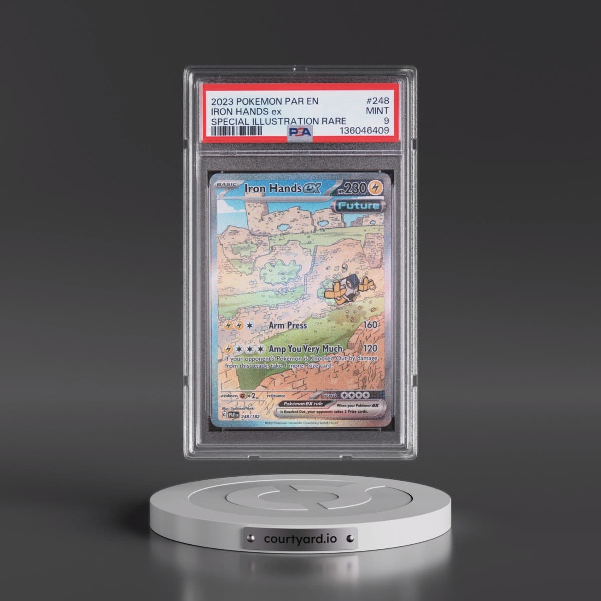 2023 Pokémon Par EN-Paradox Rift #248 Iron Hands EX - Holo Special Illustration Rare (PSA 9 MINT)