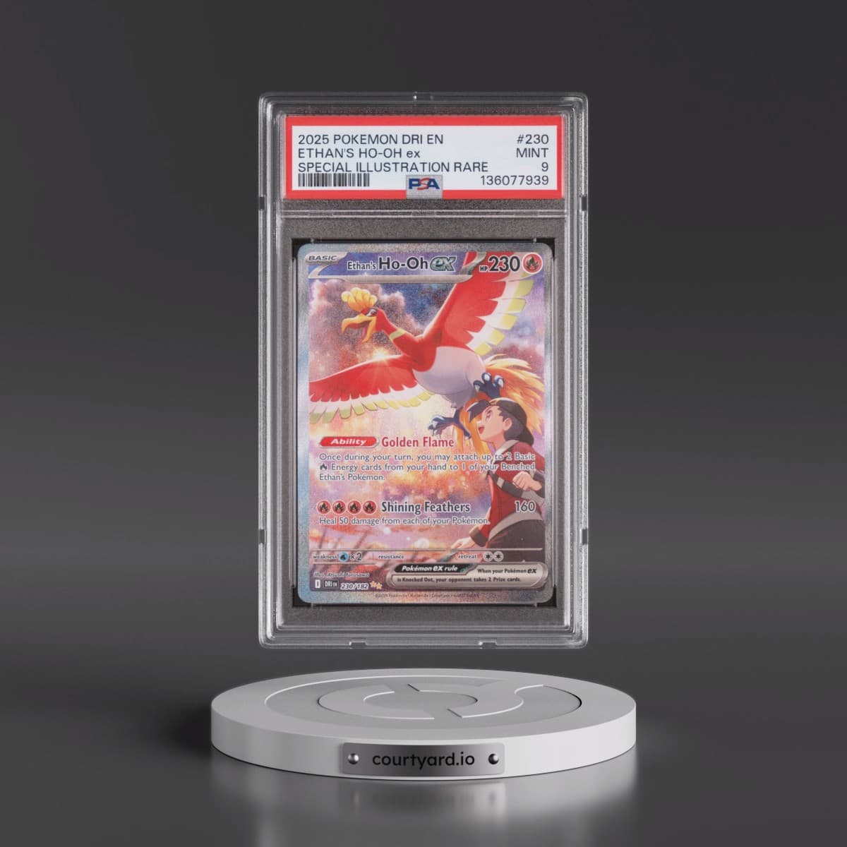 2025 Pokémon Dri EN-Destined Rivals #230 Ethan's HO-Oh EX - Holo Special Illustration Rare (PSA 9 MINT)
