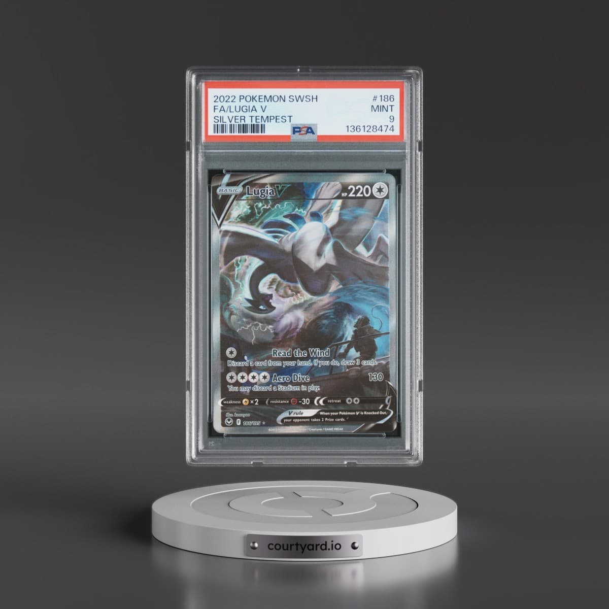 2022 Pokémon Sword & Shield Silver Tempest #186 Lugia V - Holo Full Art (PSA 9 MINT)