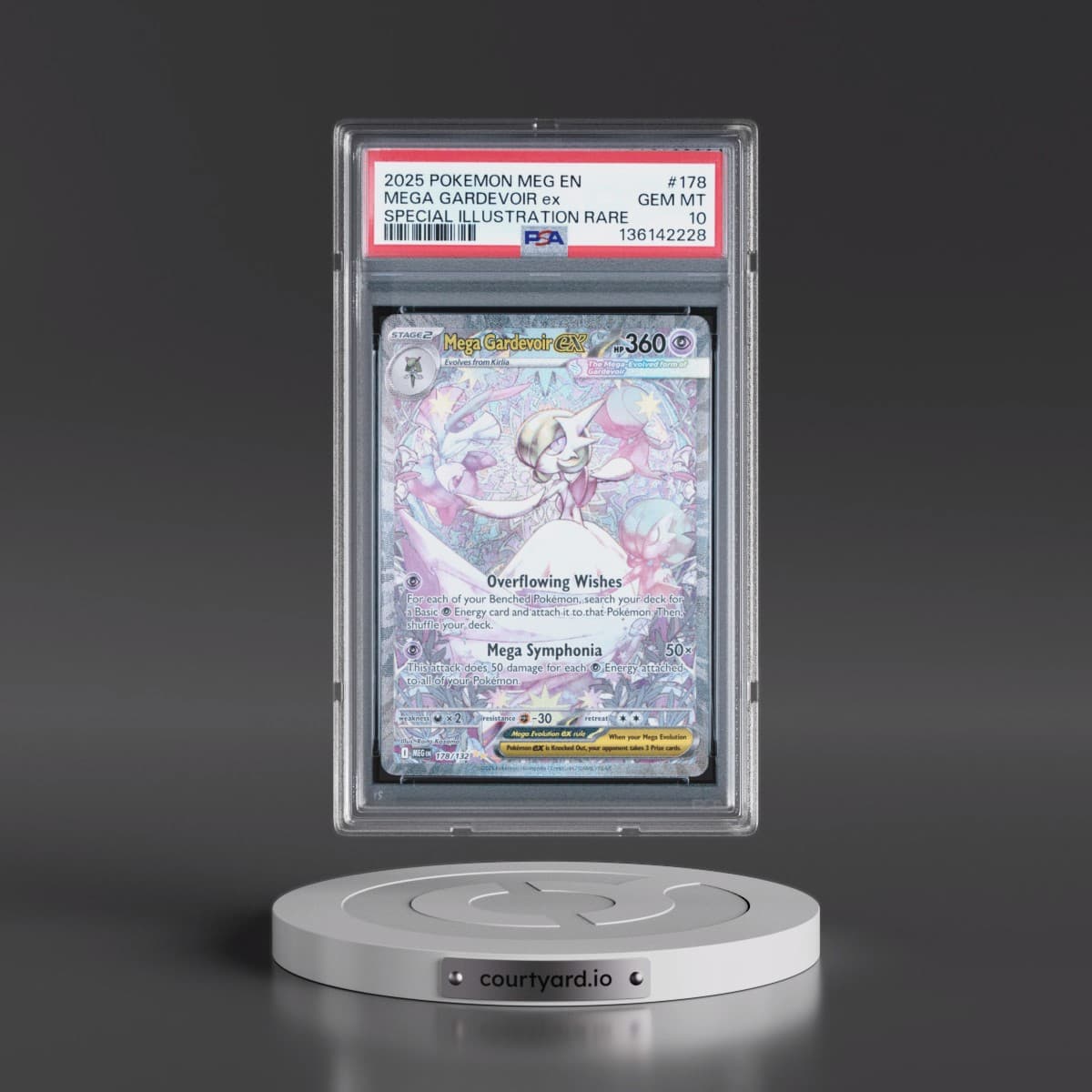 2025 Pokémon Meg EN-Mega Evolution #178 Mega Gardevoir EX - Holo Special Illustration Rare (PSA 10 GEM MINT)