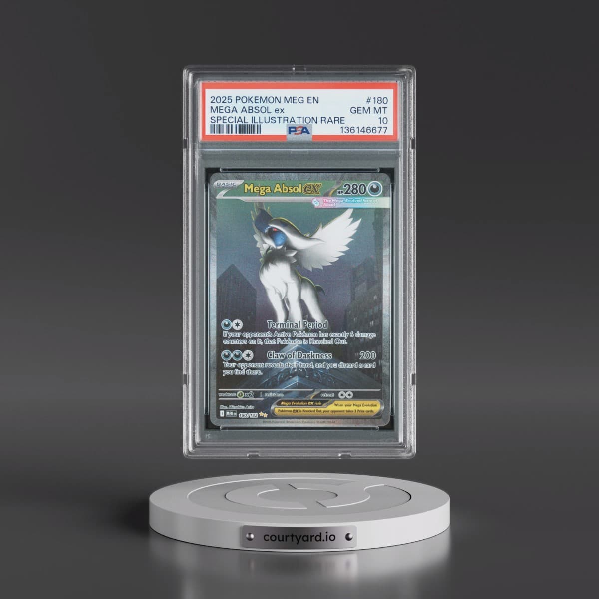 2025 Pokémon Meg EN-Mega Evolution #180 Mega Absol EX - Holo Special Illustration Rare (PSA 10 GEM MINT)