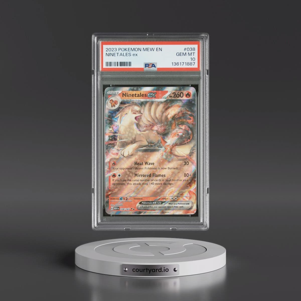 2023 Pokémon Mew EN-151 #038 Ninetales EX - Holo (PSA 10 GEM MINT)