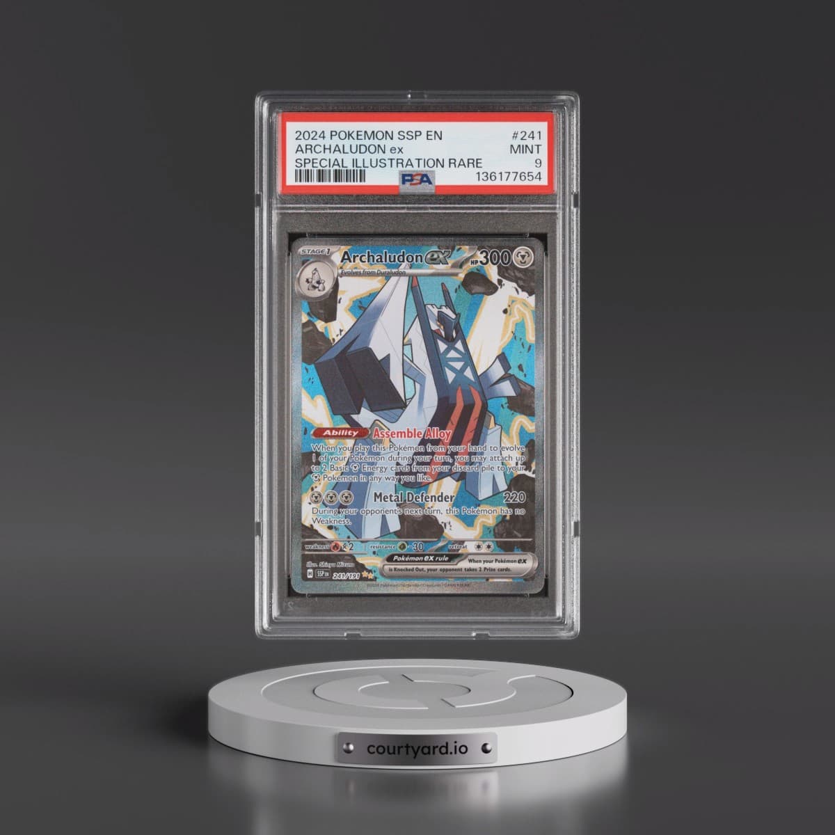 2024 Pokémon Ssp EN-Surging Sparks #241 Archaludon EX - Holo Special Illustration Rare (PSA 9 MINT)