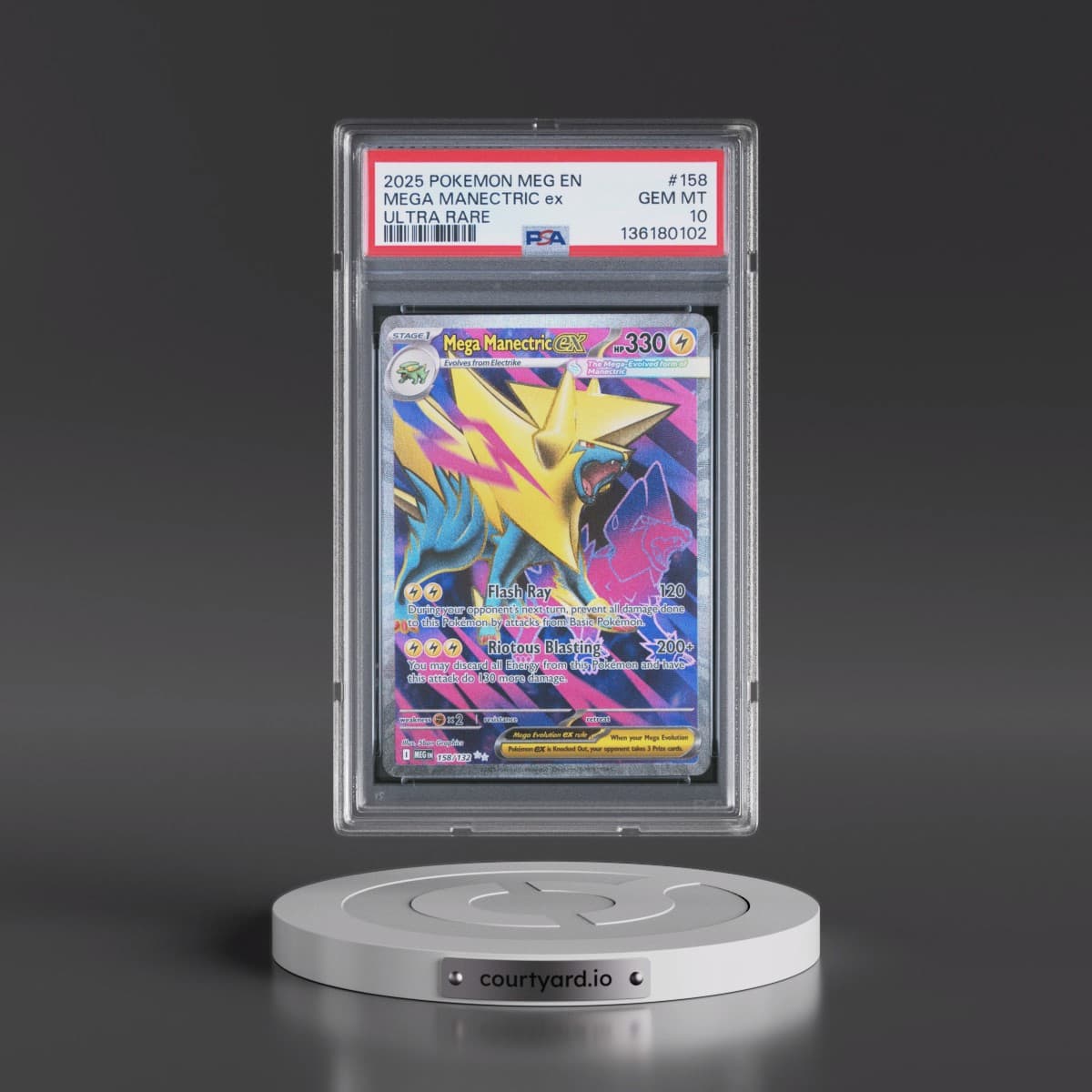 2025 Pokémon Meg EN-Mega Evolution #158 Mega Manectric EX - Holo Ultra Rare (PSA 10 GEM MINT)