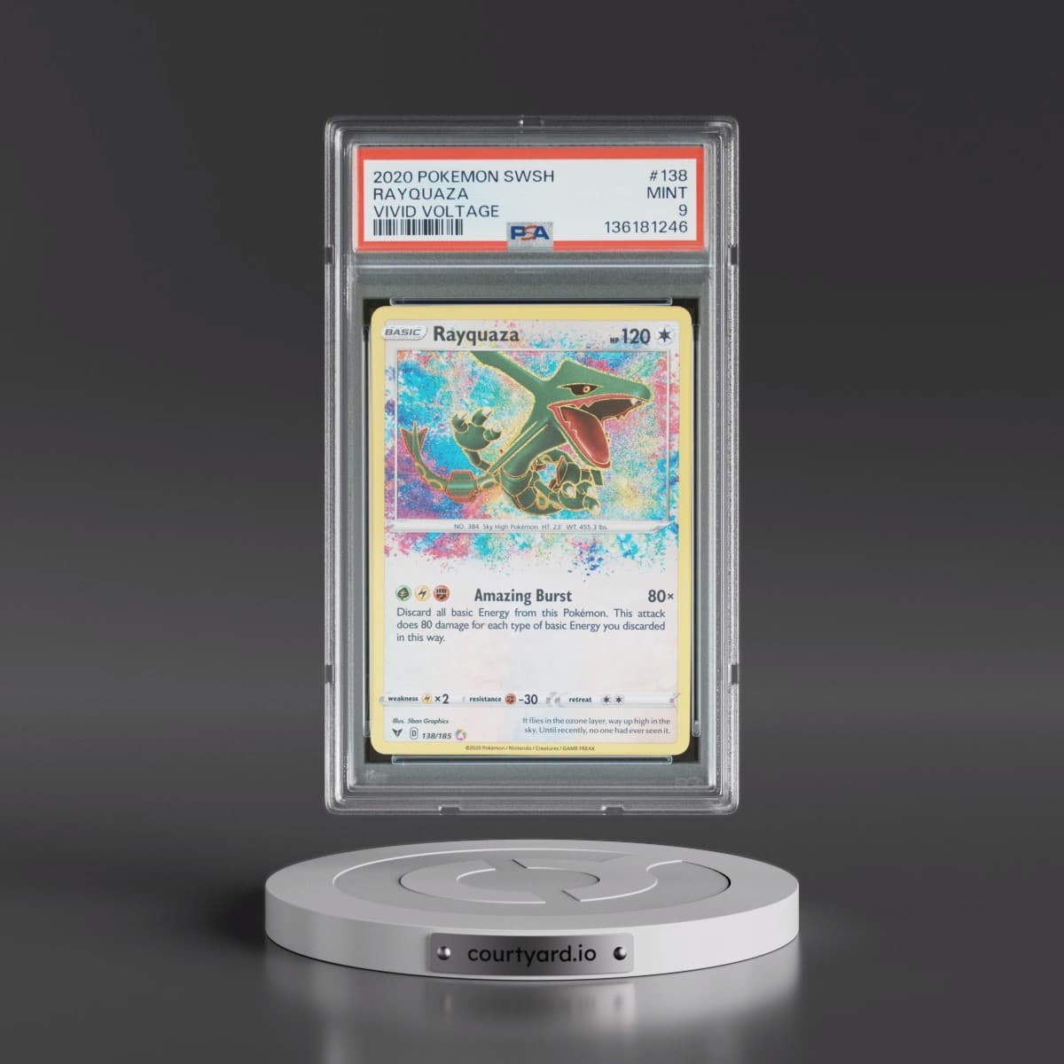 2020 Pokémon Sword & Shield Vivid Voltage #138 Rayquaza (PSA 9 MINT)