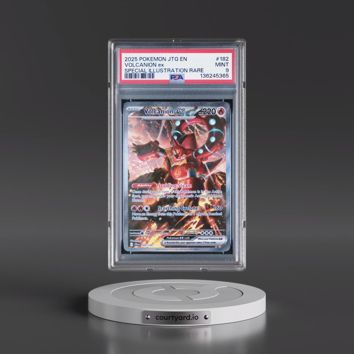 2025 Pokémon Jtg EN-Journey Together #182 Volcanion EX - Holo Special Illustration Rare (PSA 9 MINT)