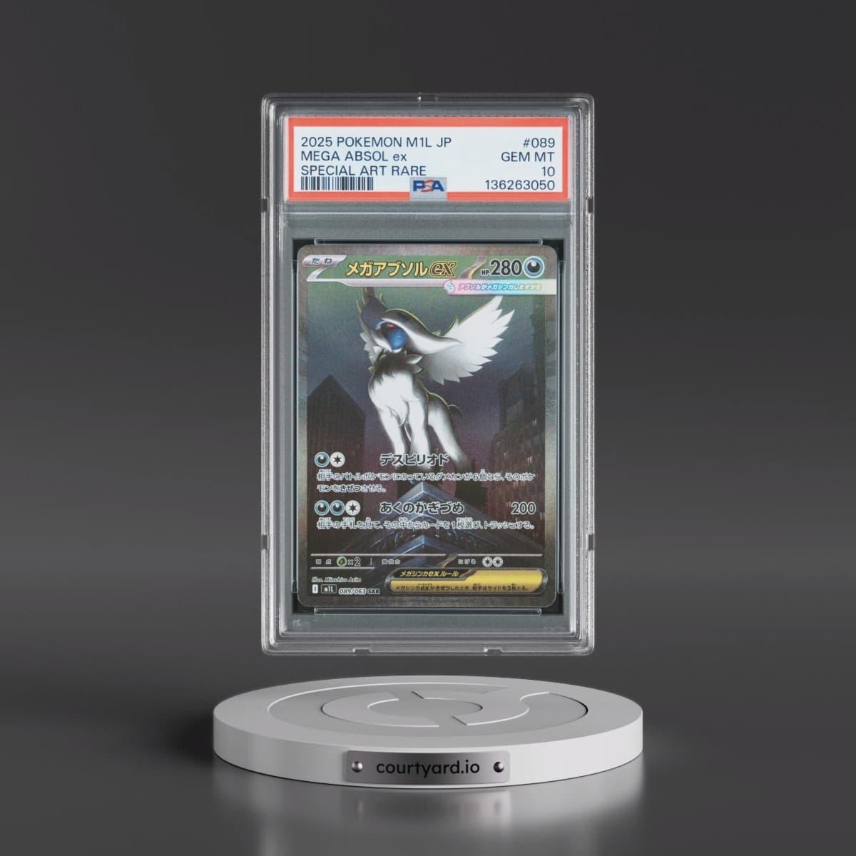 2025 Pokémon M1l-Mega Brave #089 Mega Absol EX - Holo Special Art Rare (PSA 10 GEM MINT)