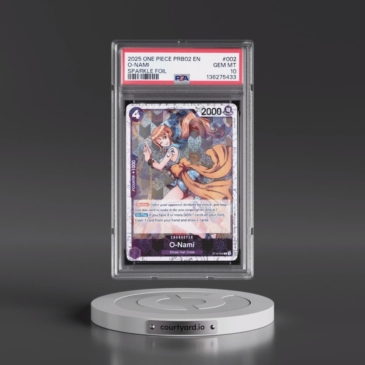2025 One Piece PRB02-Premium Booster -One Piece Card the Best- Vol.2 #002 O-Nami - Sparkle Foil (PSA 10 GEM MINT)