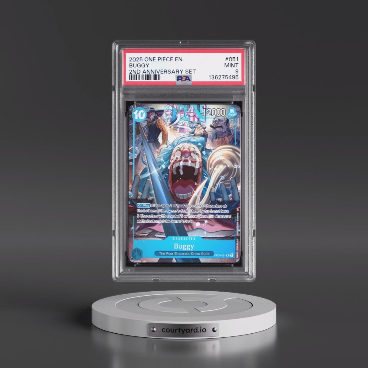 2025 One Piece English Version 2nd Anniversary Set #051 Buggy (PSA 9 MINT)