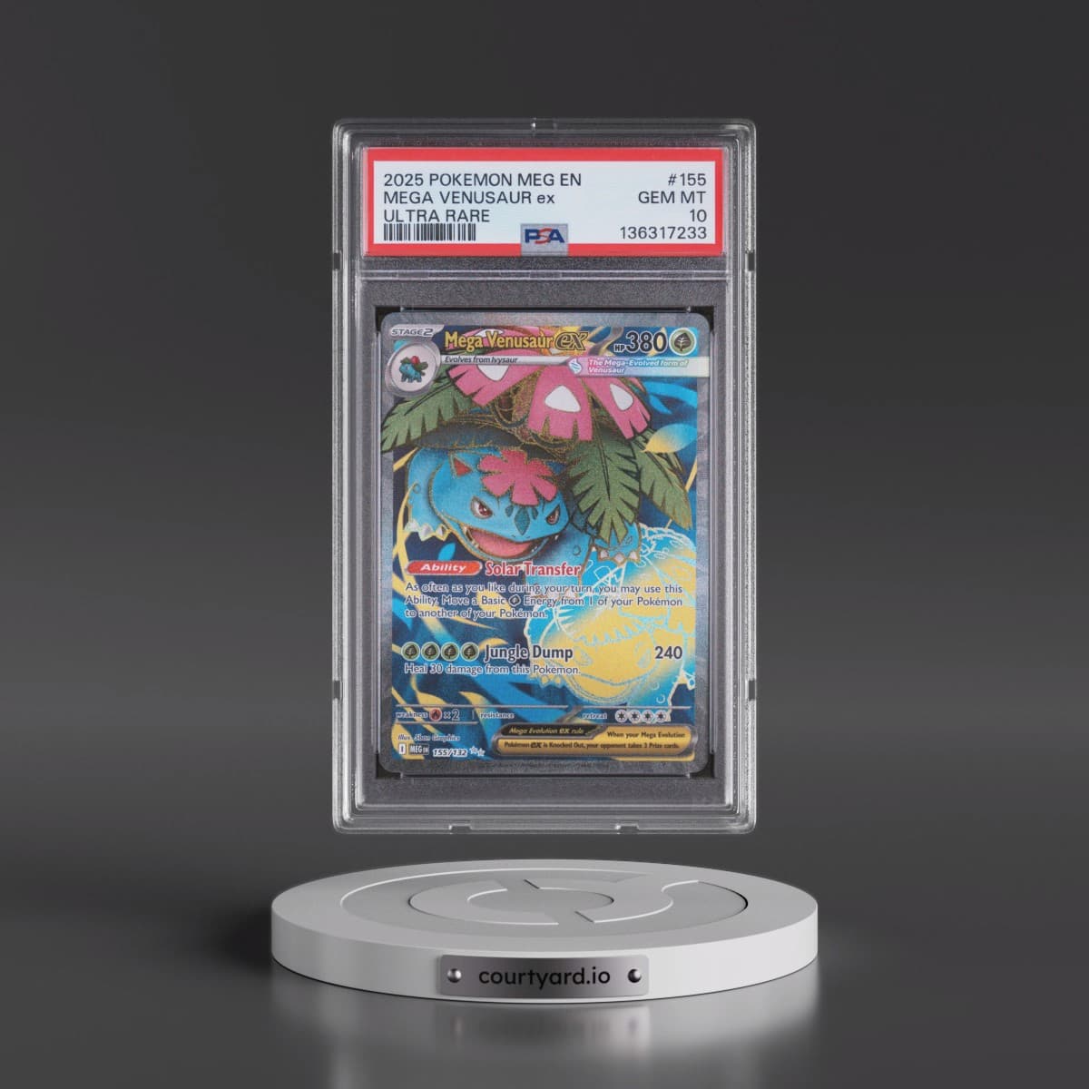 2025 Pokémon Meg EN-Mega Evolution #155 Mega Venusaur EX - Holo Ultra Rare (PSA 10 GEM MINT)