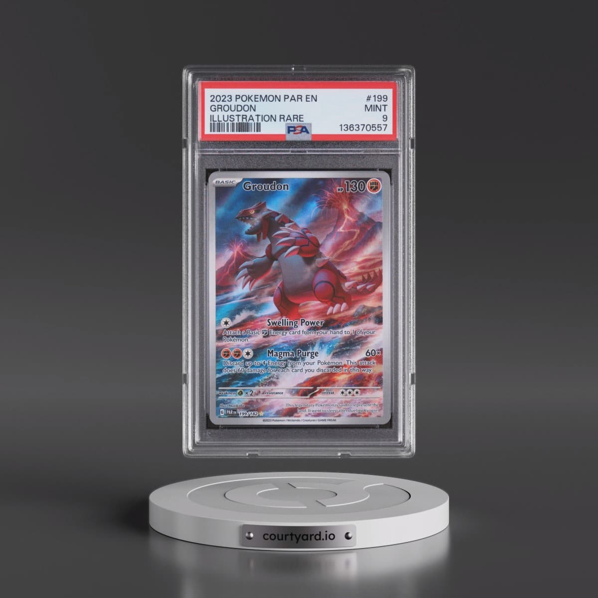 2023 Pokémon Par EN-Paradox Rift #199 Groudon - Illustration Rare (PSA 9 MINT)