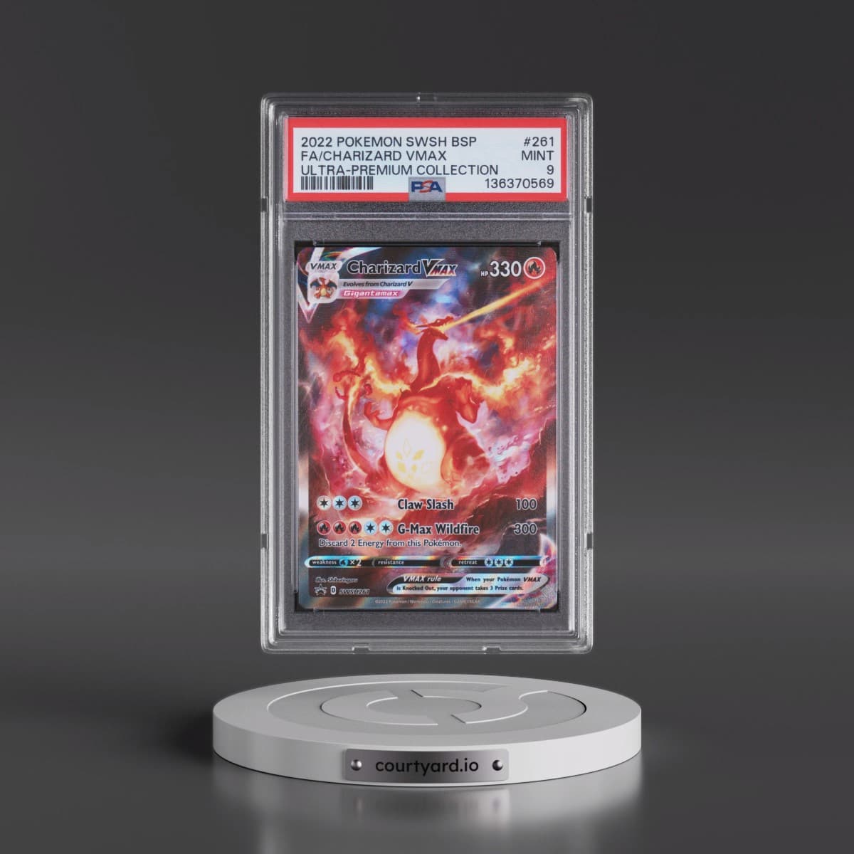 2022 Pokémon Swsh Black Star Promo #261 Charizard Vmax - Full Art Sword & Shield Ultra-Premium Collection-Charizard (PSA 9 MINT)
