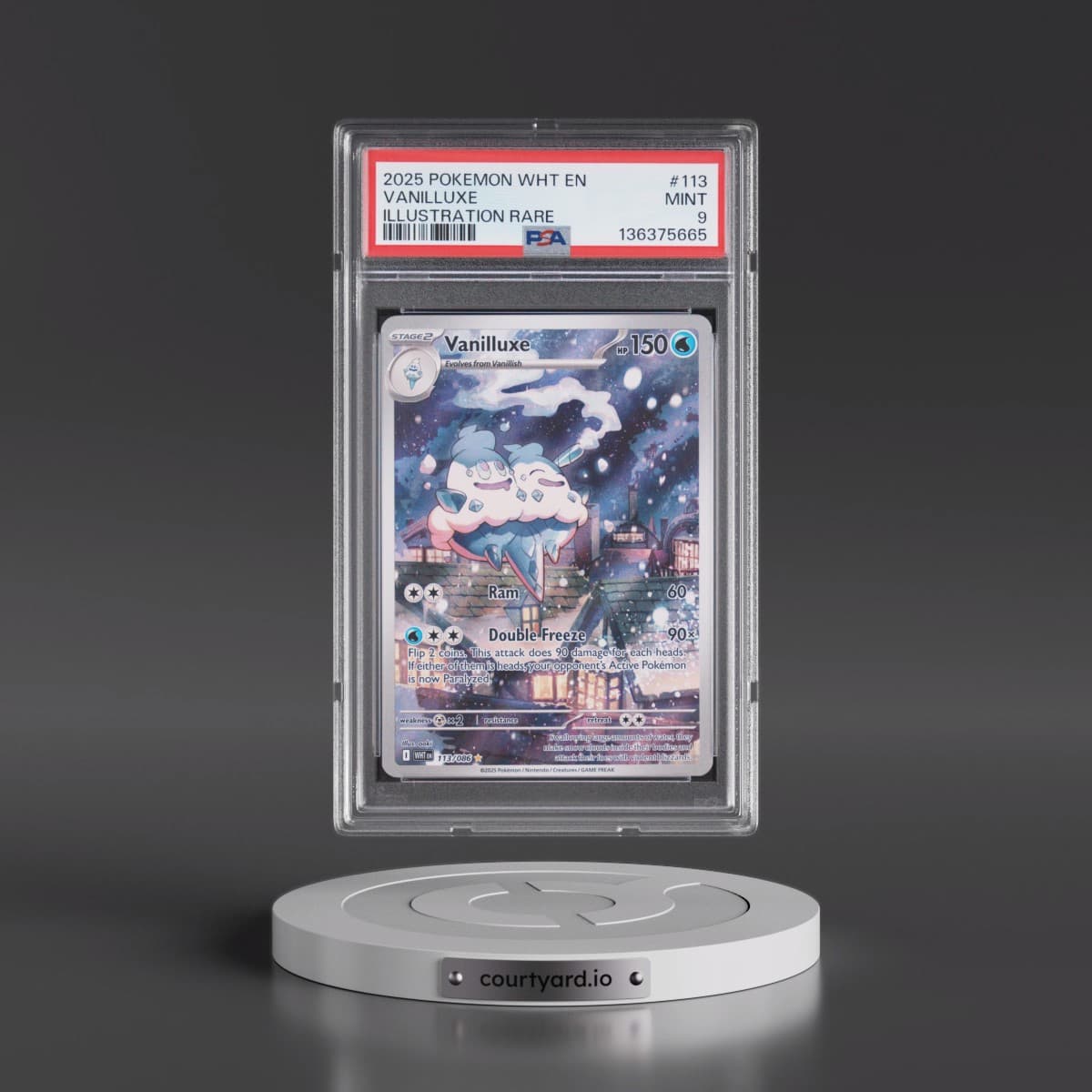 2025 Pokémon Wht EN-White Flare #113 Vanilluxe - Illustration Rare (PSA 9 MINT)