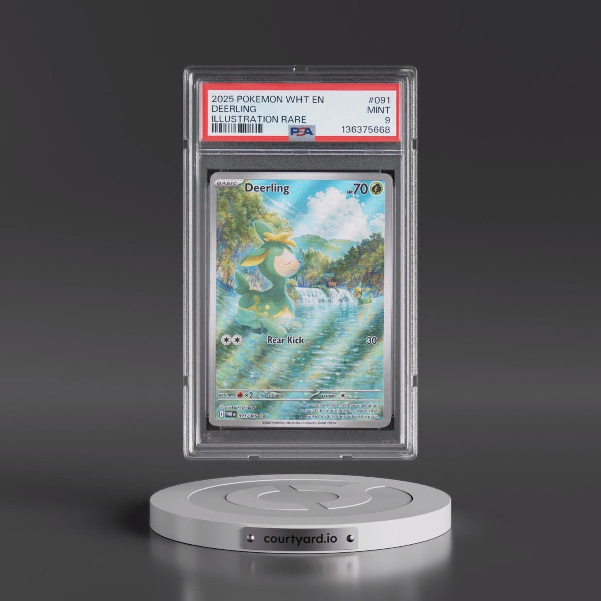 2025 Pokémon Wht EN-White Flare #091 Deerling - Illustration Rare (PSA 9 MINT)