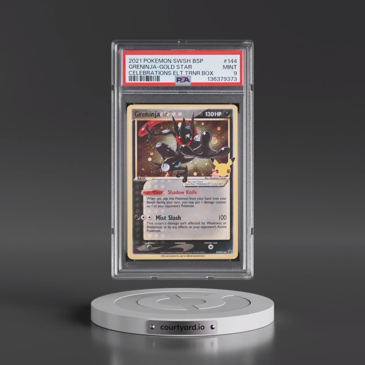 2021 Pokémon Swsh Black Star Promo #144 Greninja-Gold Star - Celebrations Elite Trainer Box (PSA 9 MINT)