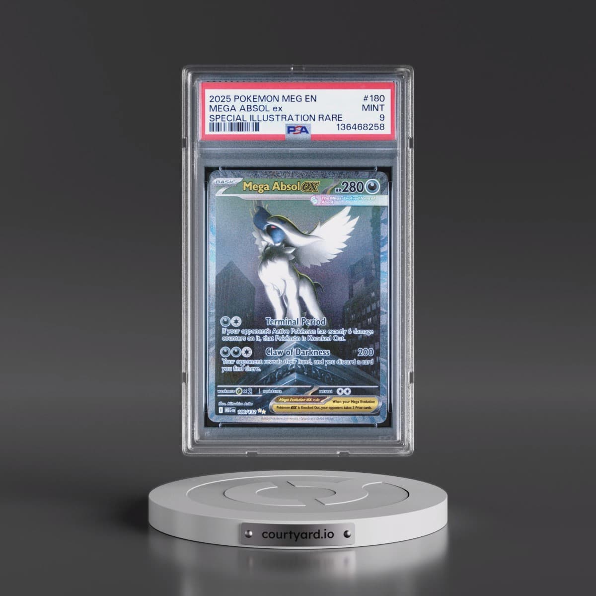 2025 Pokémon Meg EN-Mega Evolution #180 Mega Absol EX - Holo Special Illustration Rare (PSA 9 MINT)