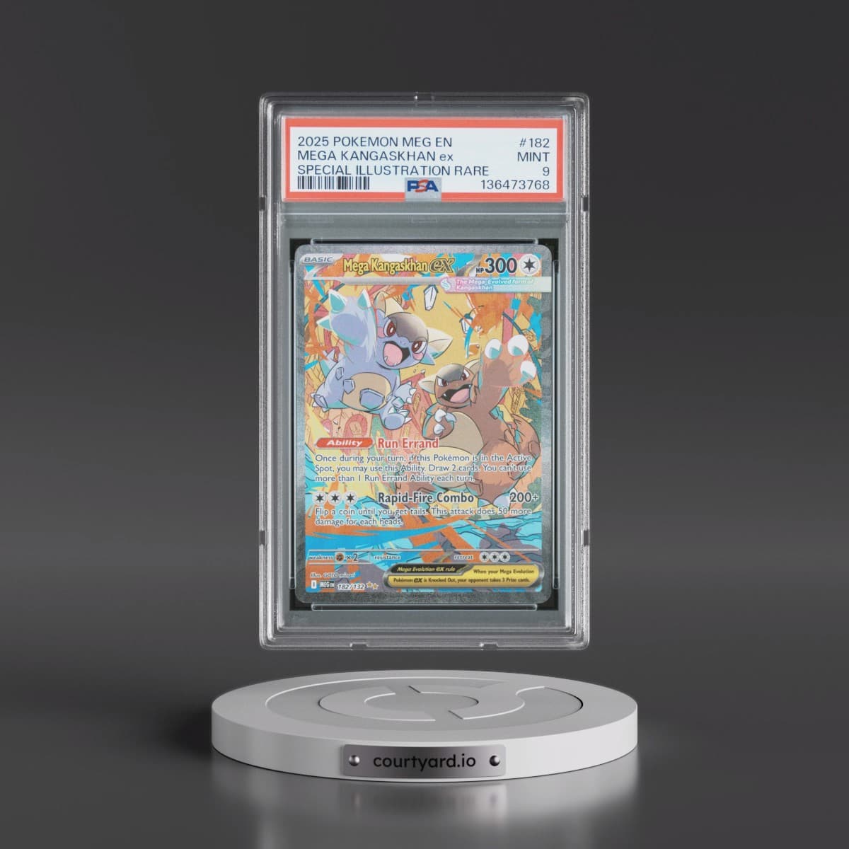 2025 Pokémon Meg EN-Mega Evolution #182 Mega Kangaskhan EX - Holo Special Illustration Rare (PSA 9 MINT)