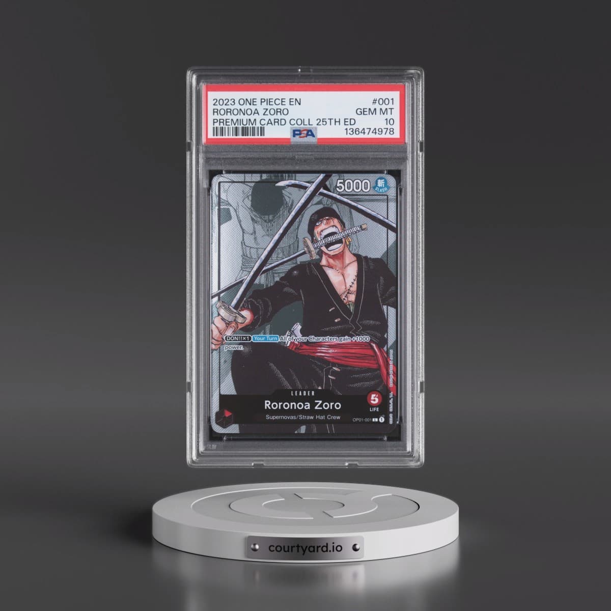 2023 One Piece Premium Bandai Premium Card Collection 25th Edition #001 Roronoa Zoro (PSA 10 GEM MINT)