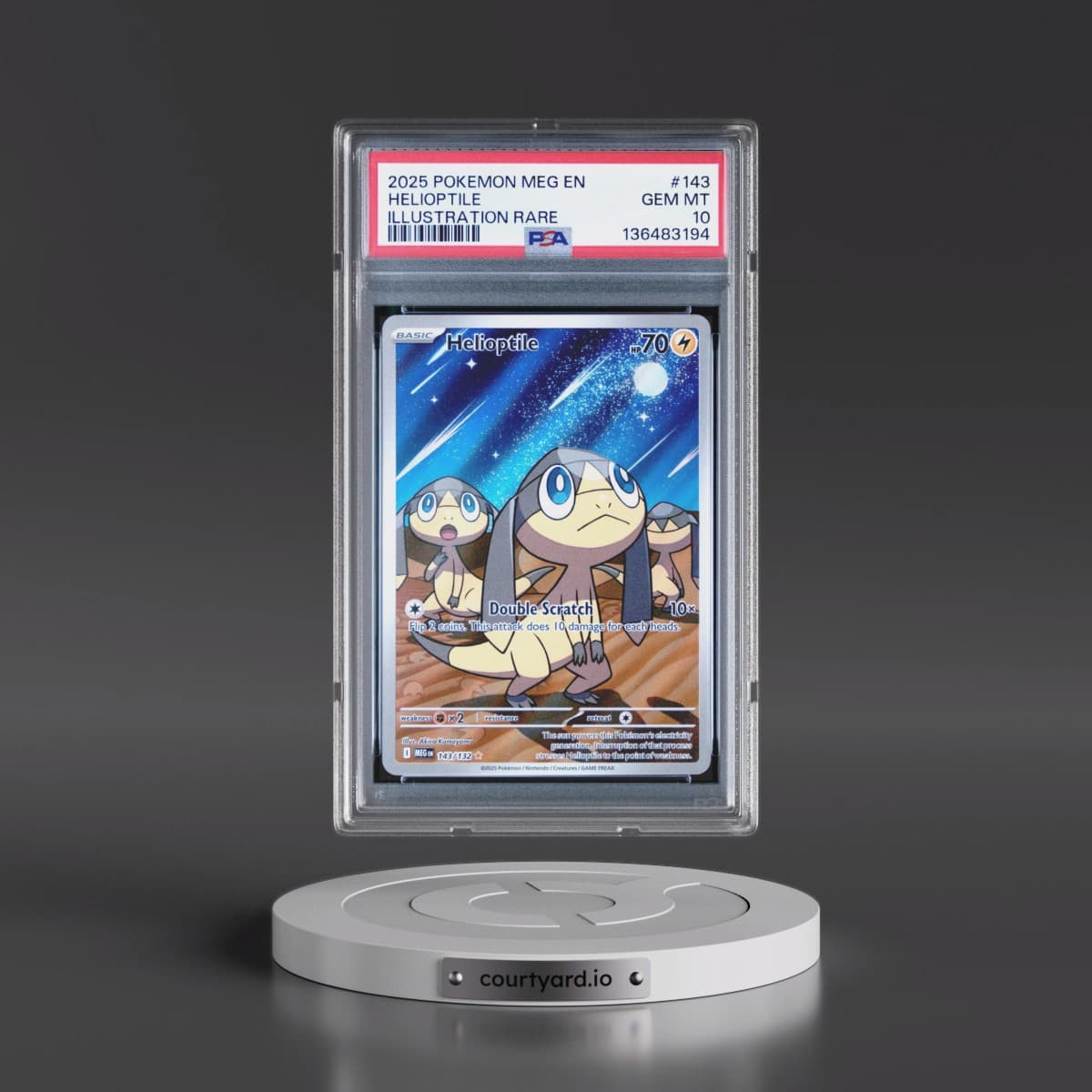 2025 Pokémon Meg EN-Mega Evolution #143 Helioptile - Illustration Rare (PSA 10 GEM MINT)