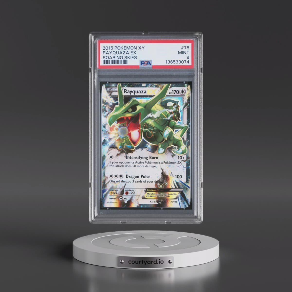 2015 Pokémon XY Roaring Skies #75 Rayquaza EX - Holo (PSA 9 MINT)