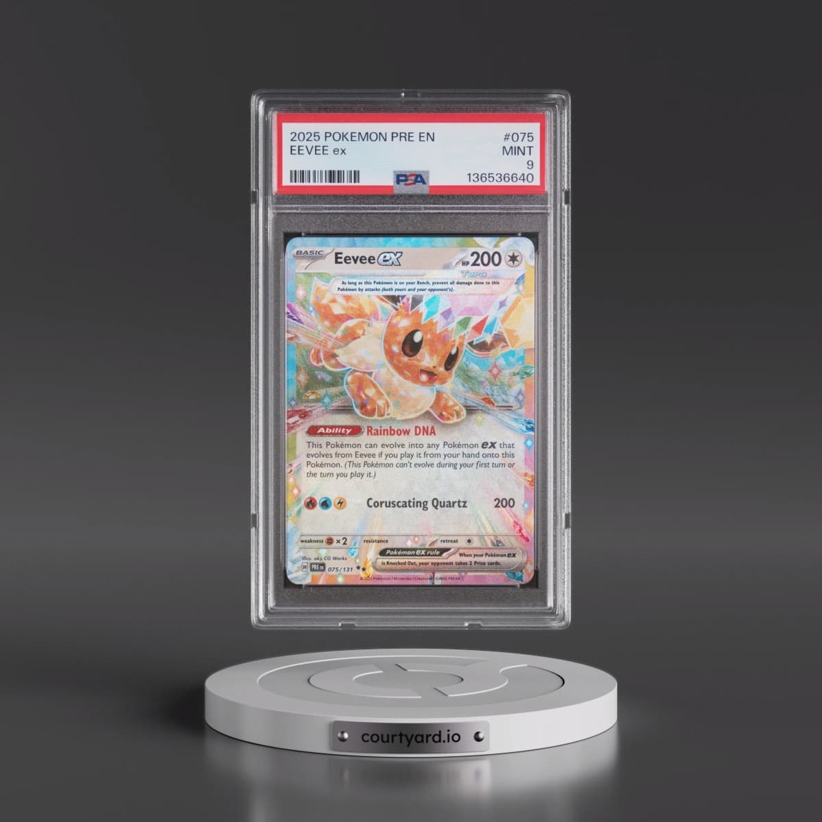 2025 Pokémon Pre EN-Prismatic Evolutions #075 Eevee EX - Holo (PSA 9 MINT)