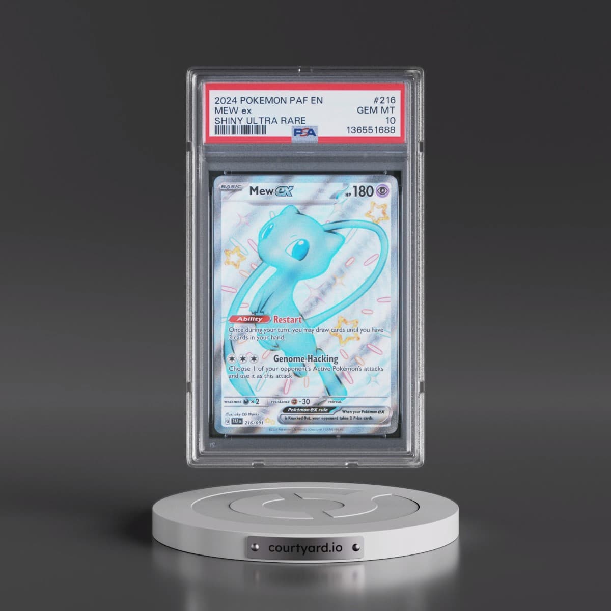 2024 Pokémon Paf EN-Paldean Fates #216 Mew EX - Holo Shiny Ultra Rare (PSA 10 GEM MINT)