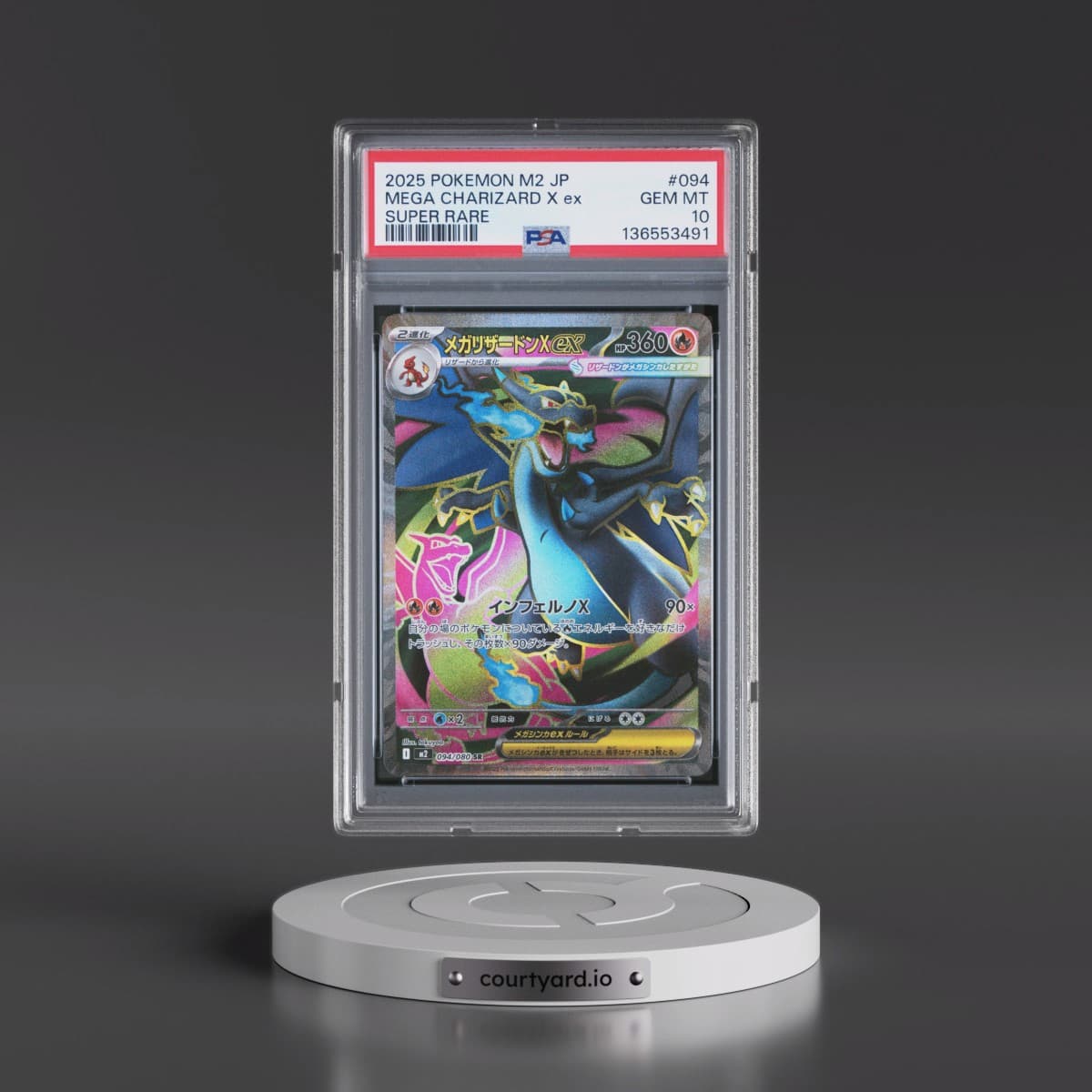2025 Pokémon M2-Inferno X #094 Mega Charizard X EX - Holo Super Rare (PSA 10 GEM MINT)
