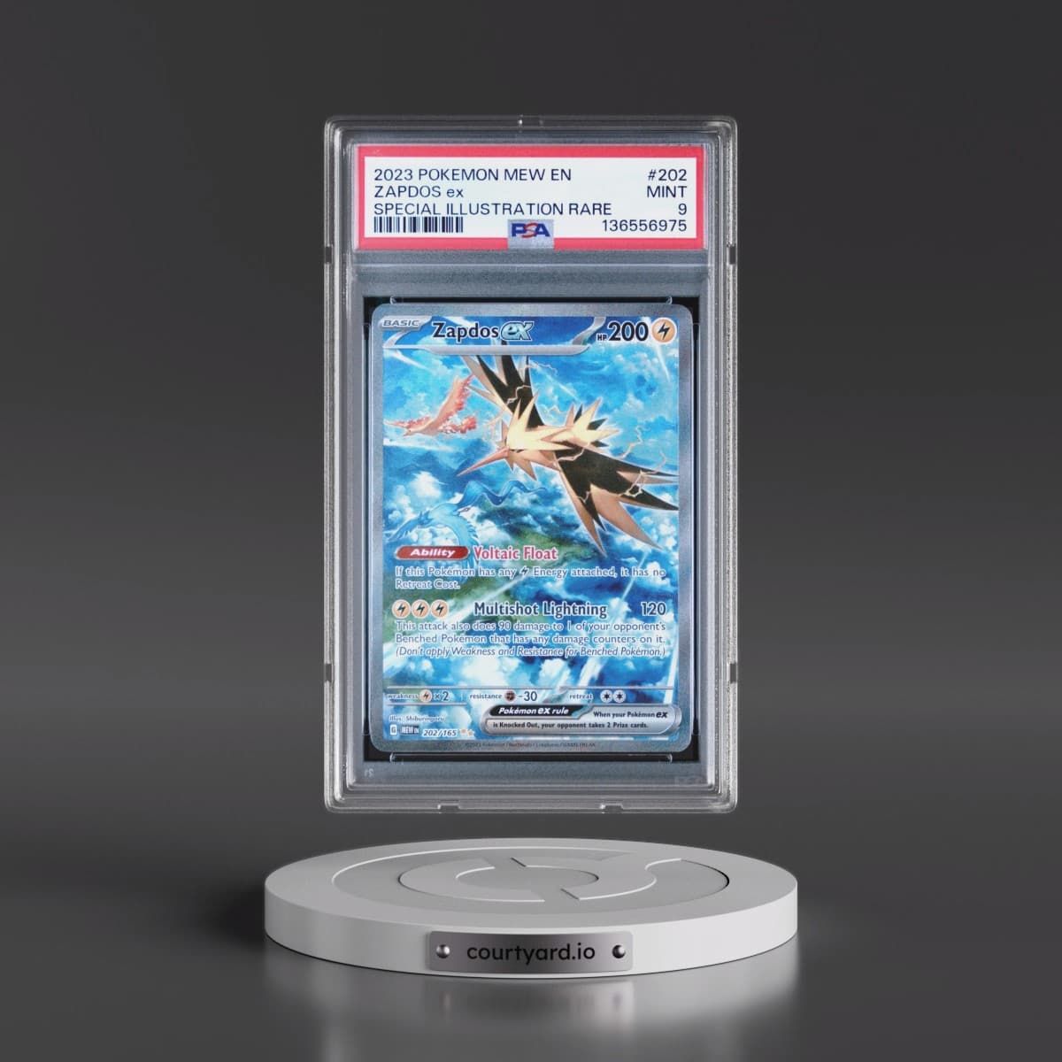 2023 Pokémon Mew EN-151 #202 Zapdos EX - Holo Special Illustration Rare (PSA 9 MINT)