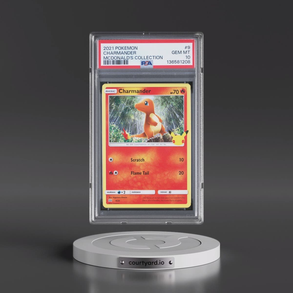 2021 Pokémon Mcdonald's Collection #9 Charmander (PSA 10 GEM MINT)