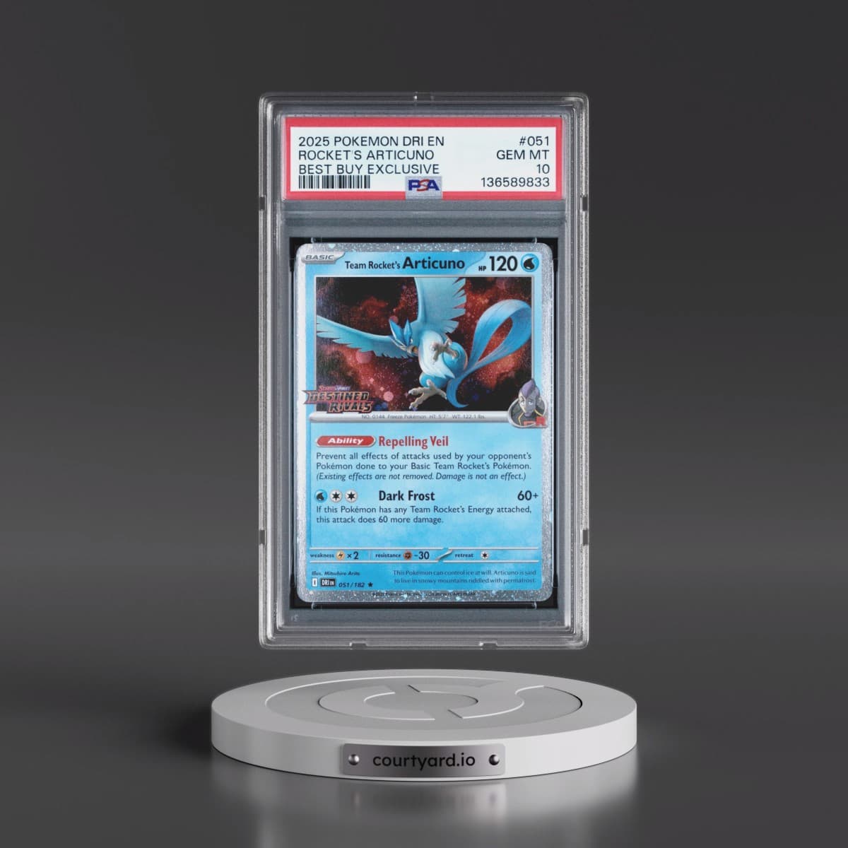 2025 Pokémon Dri EN-Destined Rivals #051 Team Rocket's Articuno - Best Buy Exclusive (PSA 10 GEM MINT)