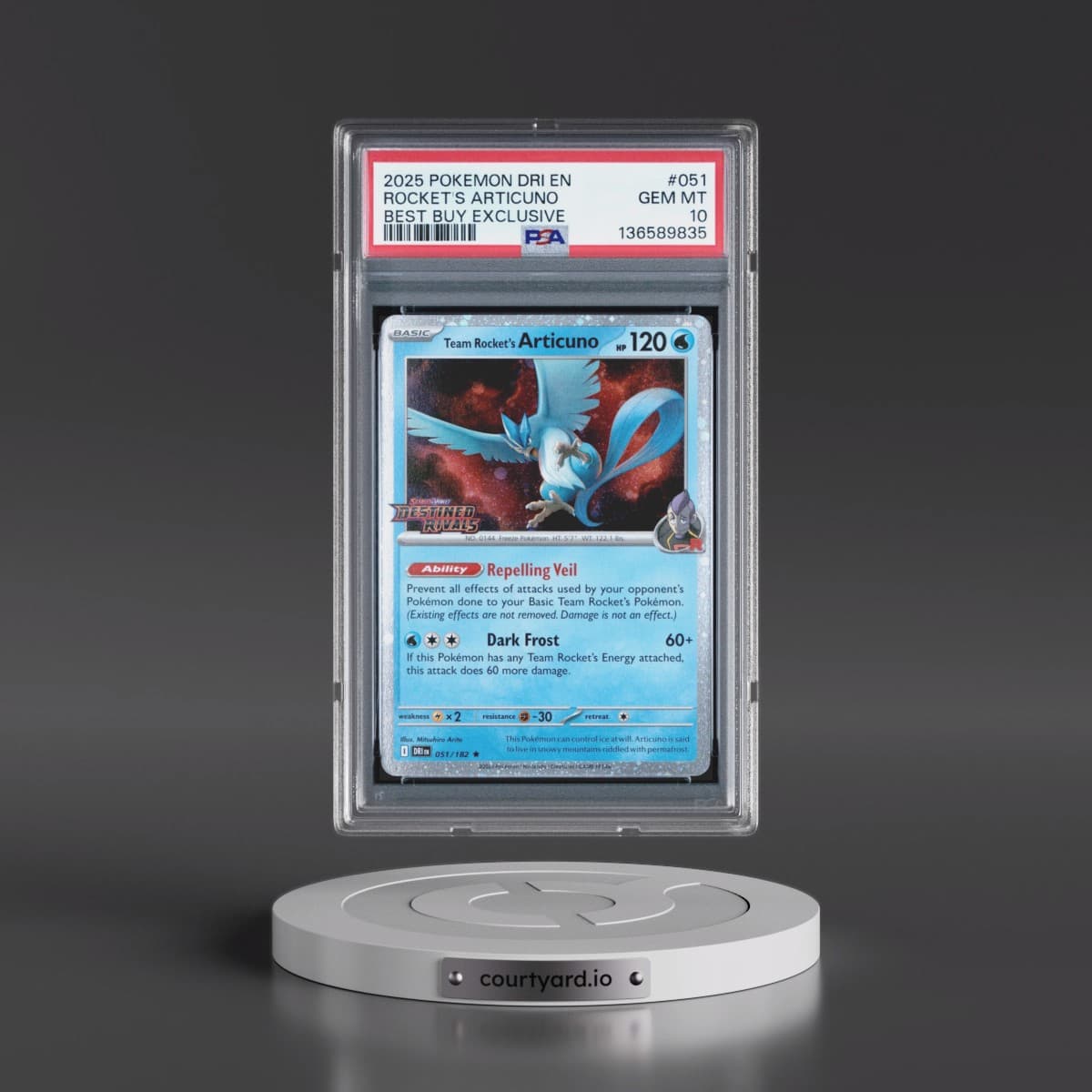 2025 Pokémon Dri EN-Destined Rivals #051 Team Rocket's Articuno - Best Buy Exclusive (PSA 10 GEM MINT)
