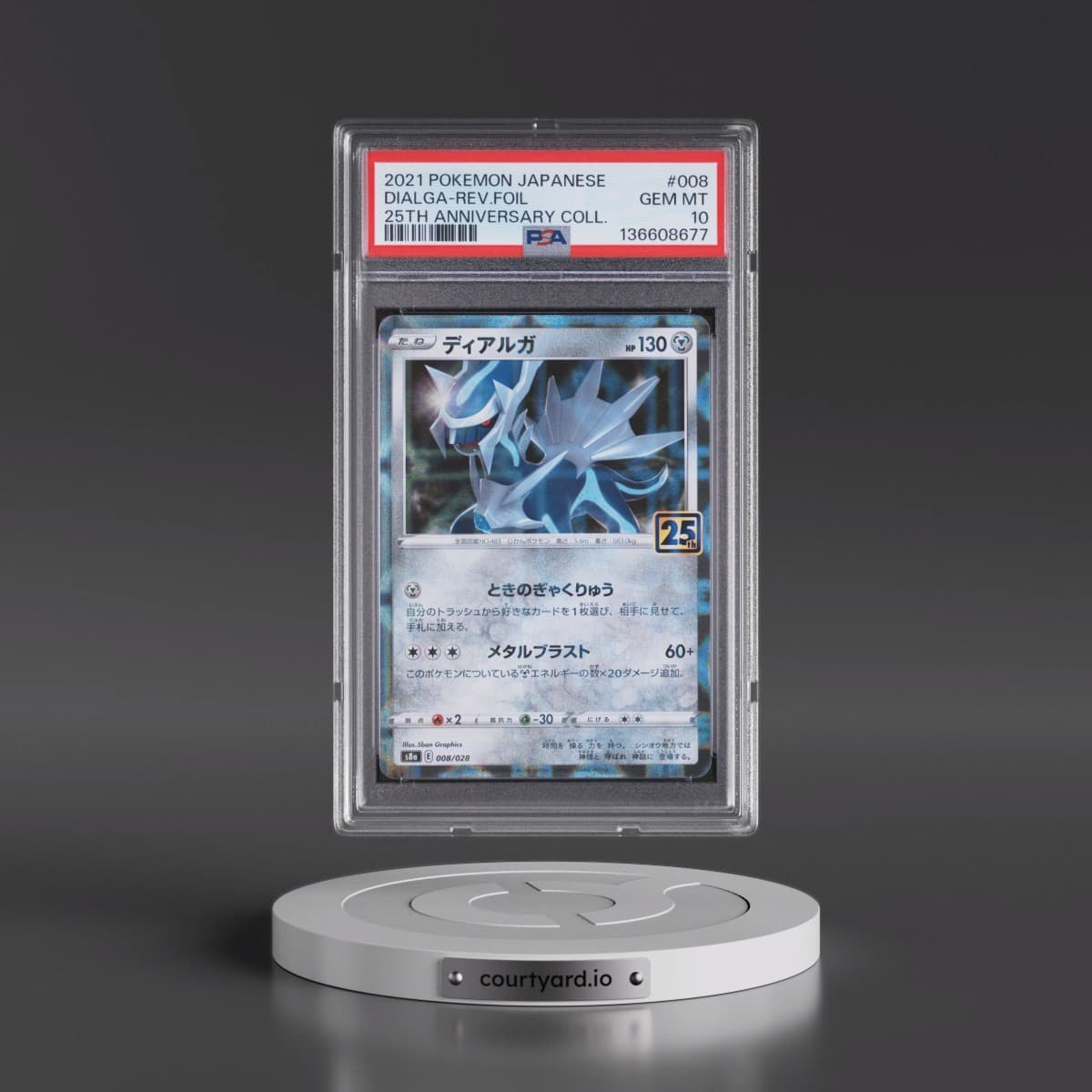 2021 Pokémon 25th Anniversary Collection #008 Dialga - Reverse Foil (PSA 10 GEM MINT)