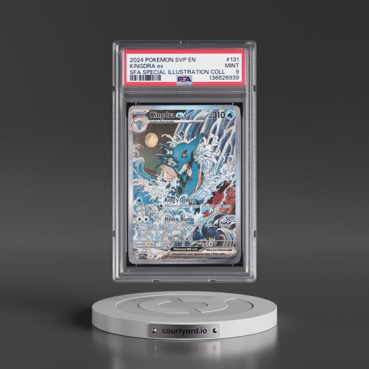 2024 Pokémon Svp EN-SV Black Star Promo #131 Kingdra EX - Holo Shrouded Fable Special Illustration Collection (PSA 9 MINT)