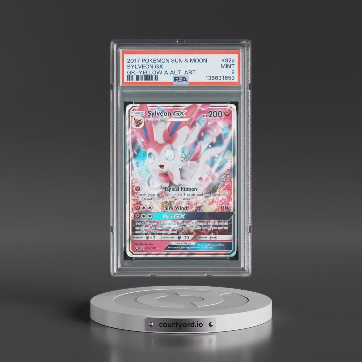 2017 Pokémon Sun & Moon Guardians Rising #92a Sylveon GX - Holo Yellow A Alternate Art (PSA 9 MINT)