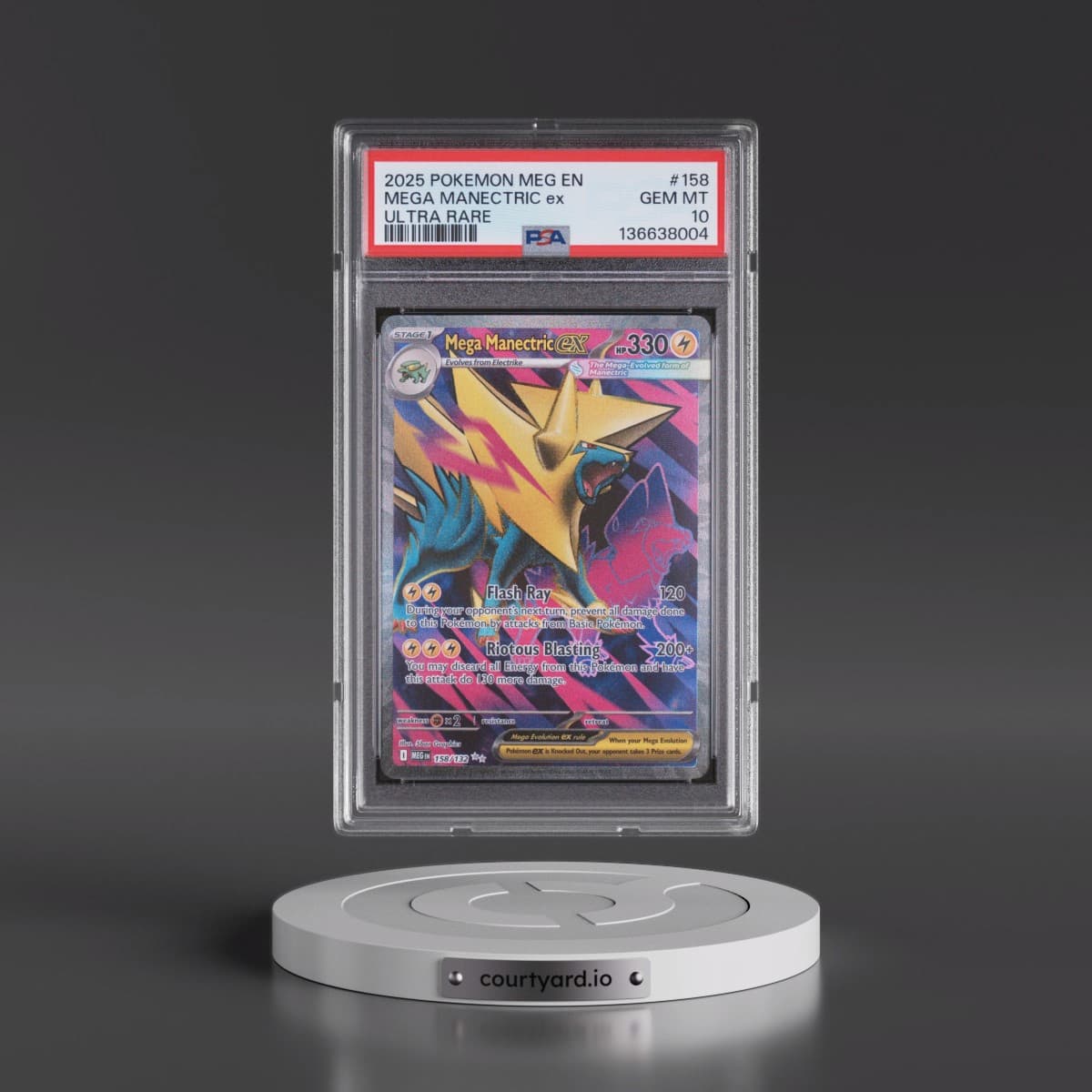 2025 Pokémon Meg EN-Mega Evolution #158 Mega Manectric EX - Holo Ultra Rare (PSA 10 GEM MINT)