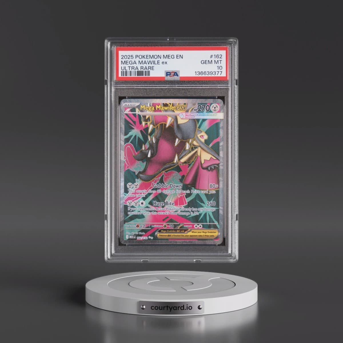2025 Pokémon Meg EN-Mega Evolution #162 Mega Mawile EX - Holo Ultra Rare (PSA 10 GEM MINT)