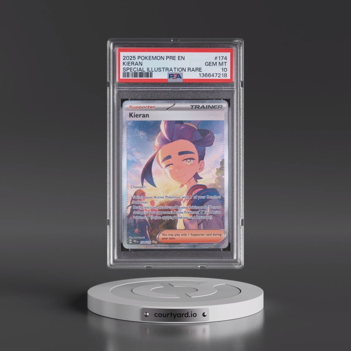 2025 Pokémon Pre EN-Prismatic Evolutions #174 Kieran - Special Illustration Rare (PSA 10 GEM MINT)