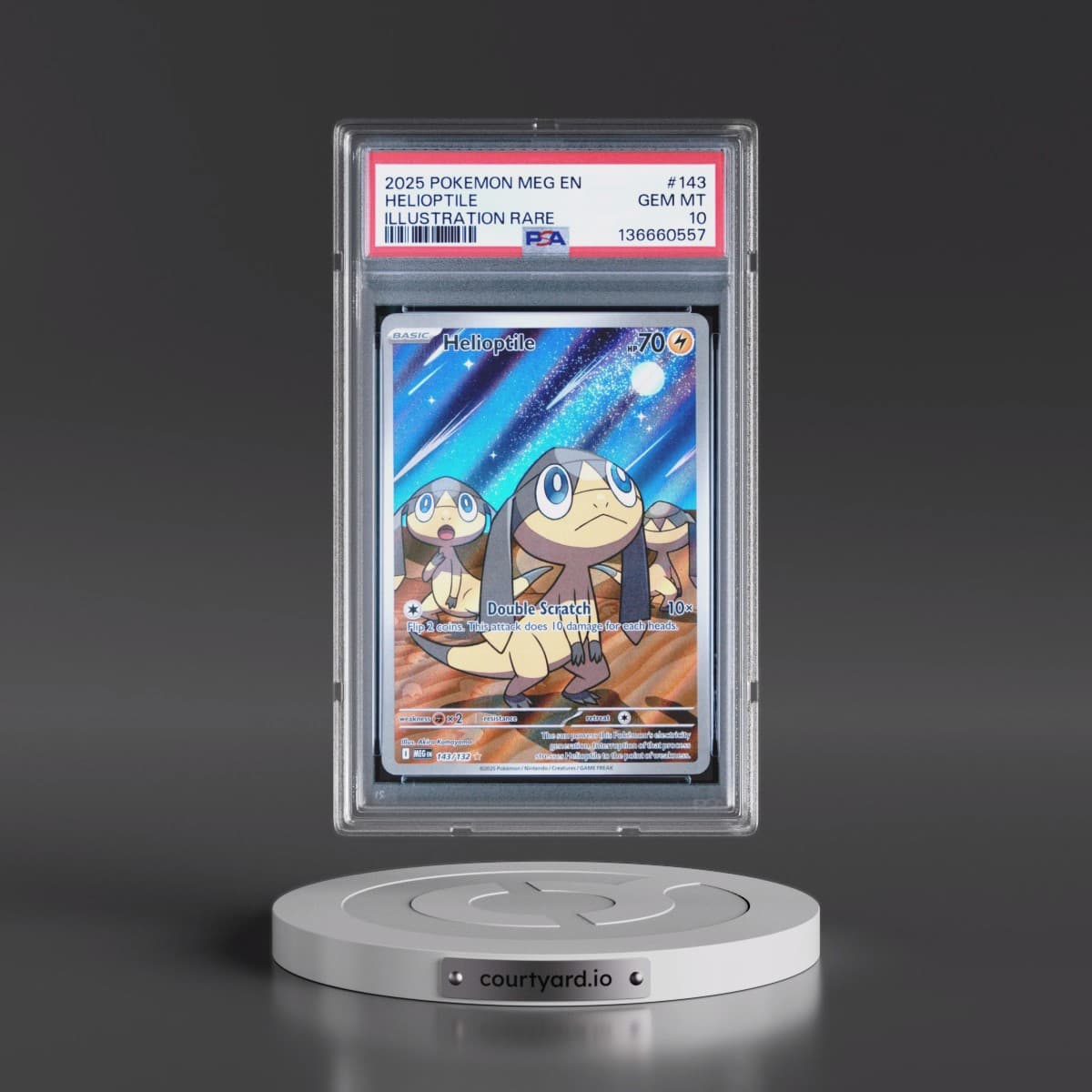 2025 Pokémon Meg EN-Mega Evolution #143 Helioptile - Illustration Rare (PSA 10 GEM MINT)