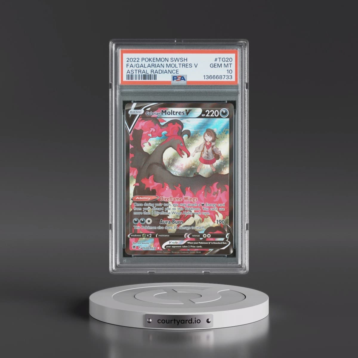 2022 Pokémon Sword & Shield Astral Radiance #TG20 Galarian Moltres V - Holo Full Art (PSA 10 GEM MINT)