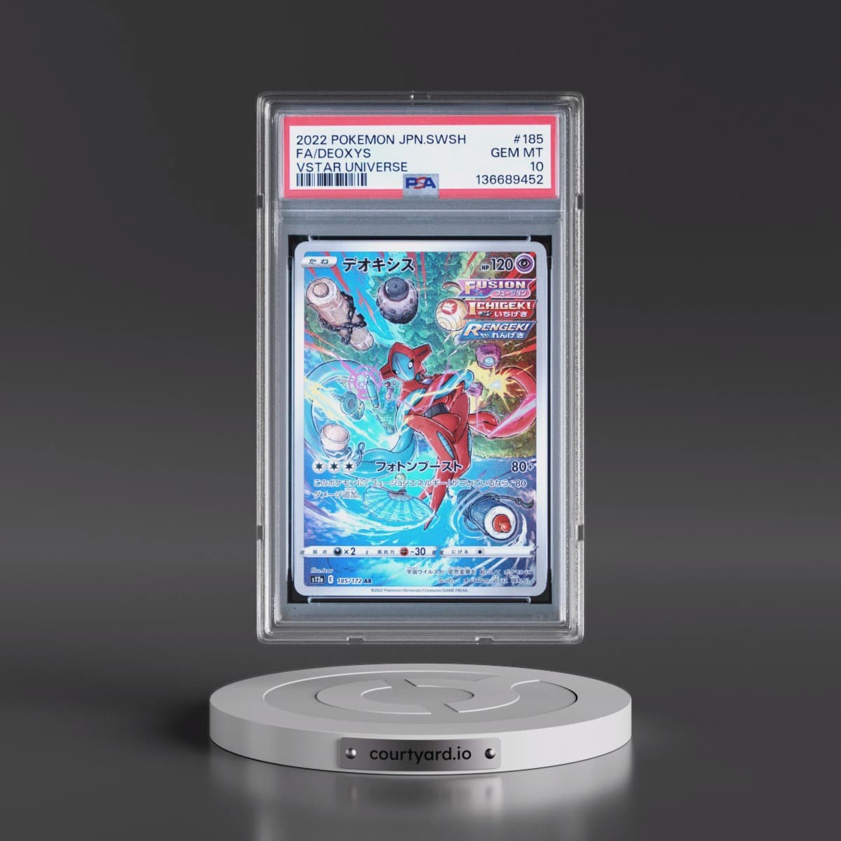 2022 Pokémon Sword & Shield Vstar Universe #185 Deoxys - Full Art (PSA 10 GEM MINT)