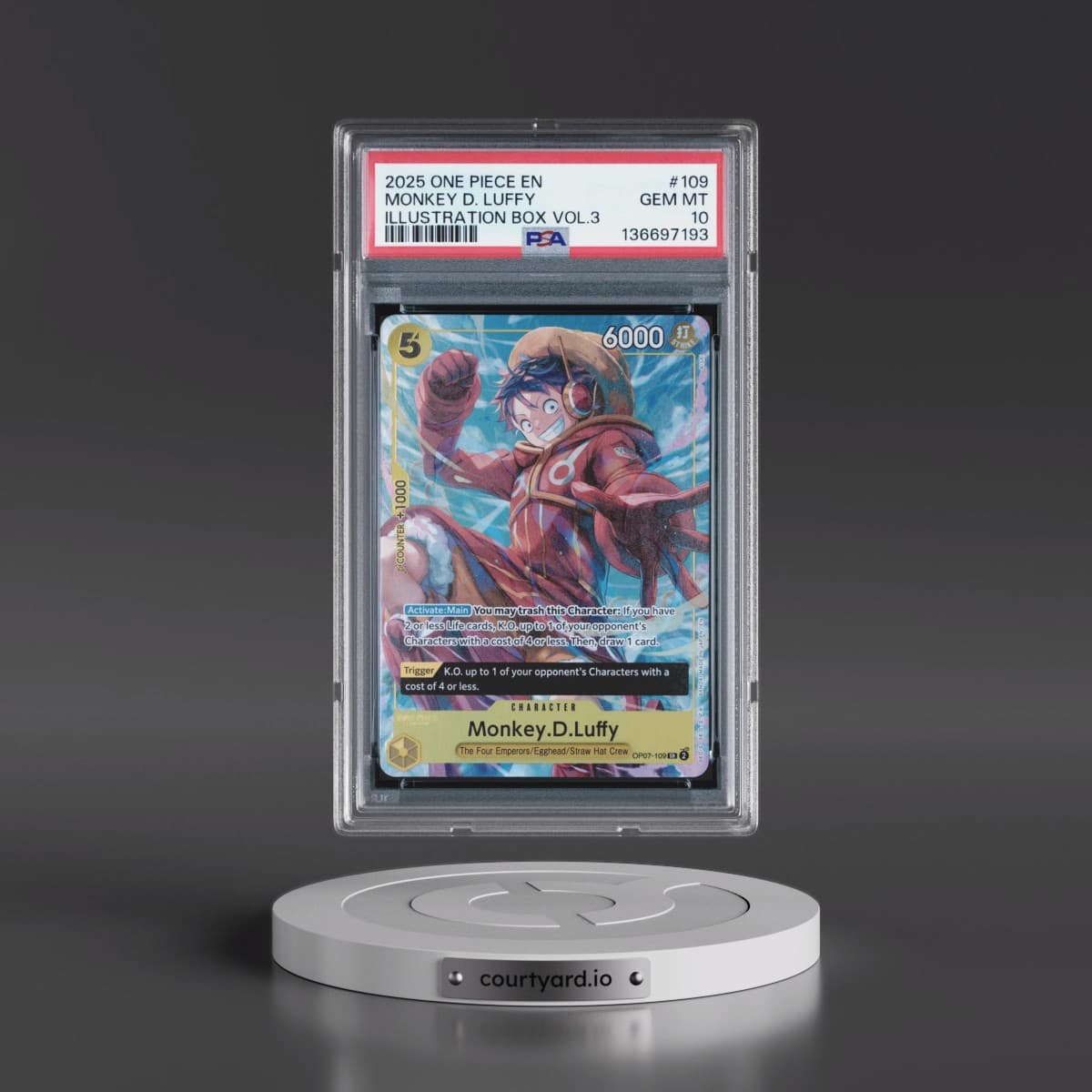 2025 One Piece Promos #109 Monkey D. Luffy - Illustration Box Vol.3 (PSA 10 GEM MINT)