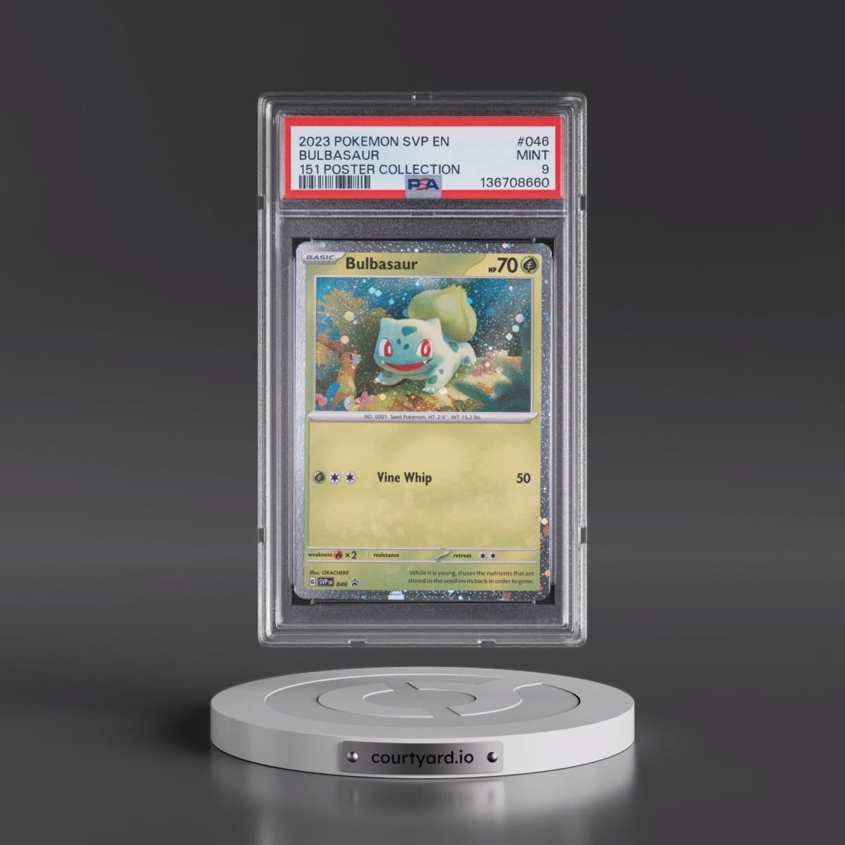 2023 Pokémon Svp EN-SV Black Star Promo #046 Bulbasaur - 151 Poster Collection (PSA 9 MINT)
