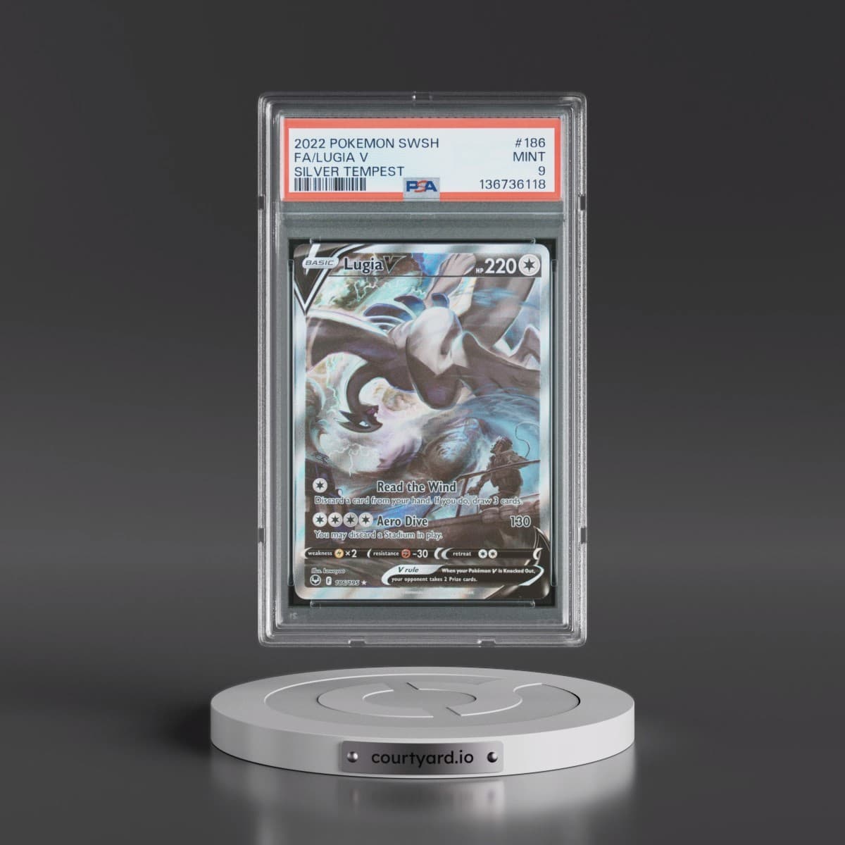 2022 Pokémon Sword & Shield Silver Tempest #186 Lugia V - Holo Full Art (PSA 9 MINT)