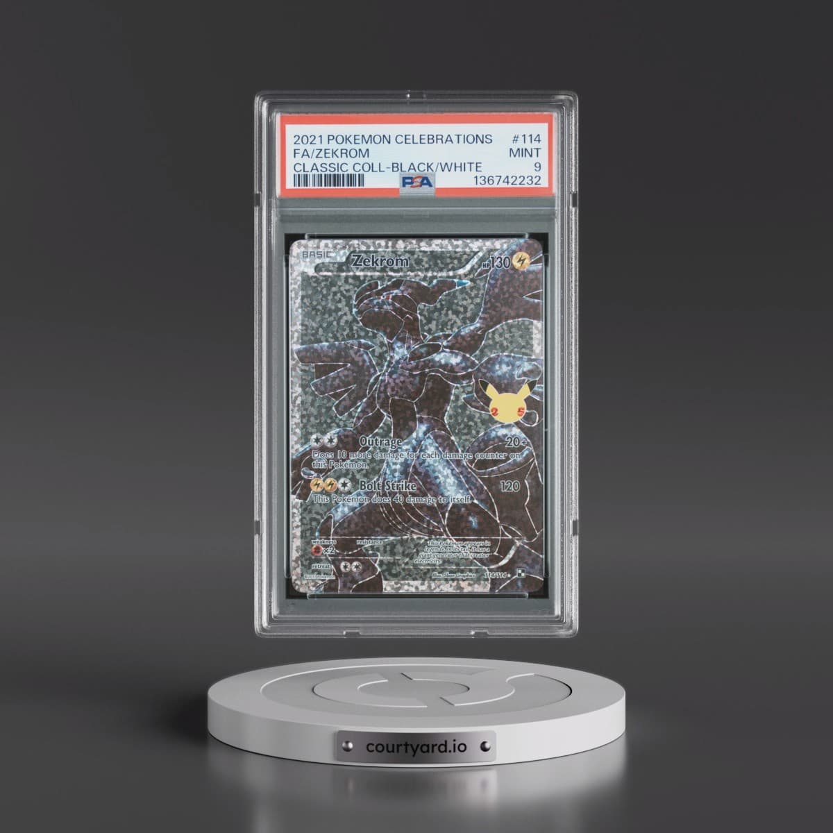 2021 Pokémon Celebrations Classic Collection #114 Zekrom - Full Art (PSA 9 MINT)