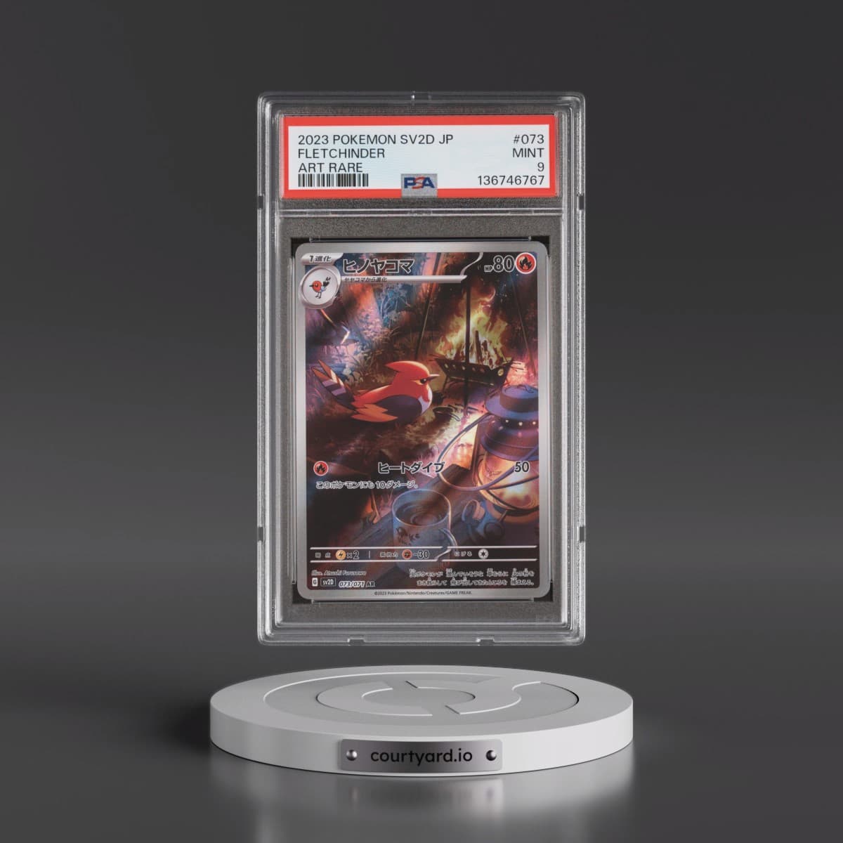 2023 Pokémon Sv2d-Clay Burst #073 Fletchinder - Art Rare (PSA 9 MINT)