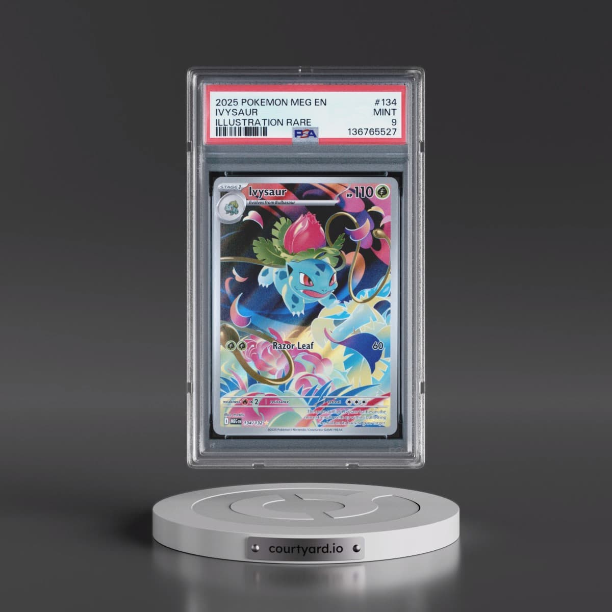 2025 Pokémon Meg EN-Mega Evolution #134 Ivysaur - Illustration Rare (PSA 9 MINT)