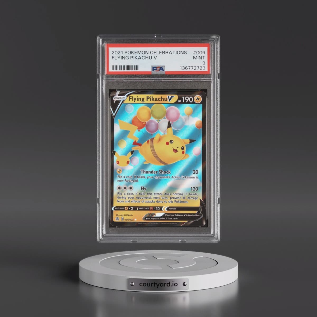 2021 Pokémon Celebrations #006 Flying Pikachu V - Holo (PSA 9 MINT)