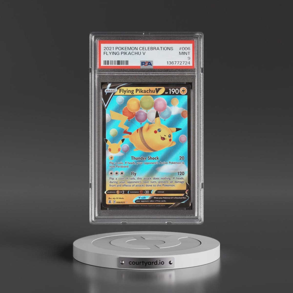 2021 Pokémon Celebrations #006 Flying Pikachu V - Holo (PSA 9 MINT)