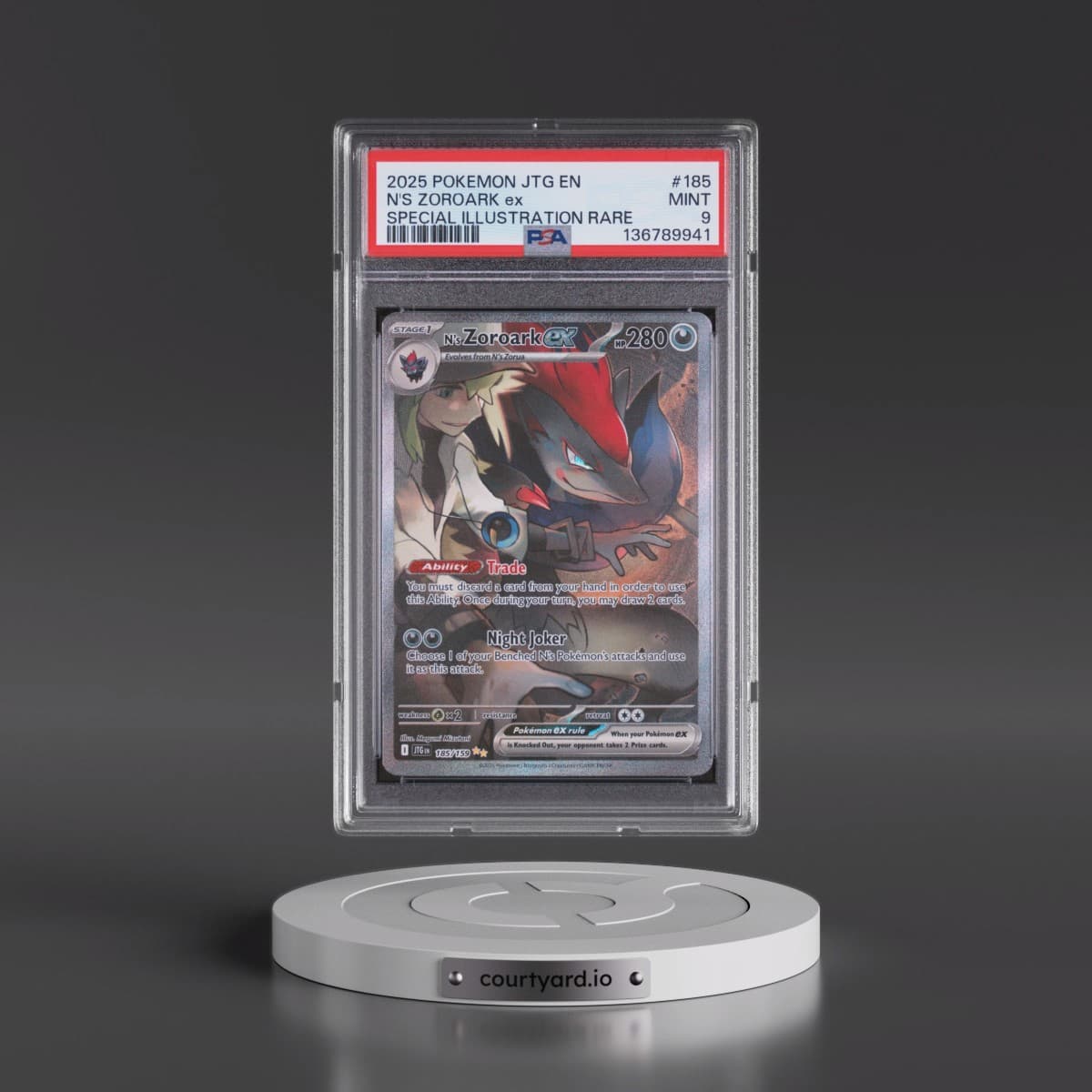2025 Pokémon Jtg EN-Journey Together #185 N's Zoroark EX - Holo Special Illustration Rare (PSA 9 MINT)